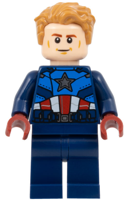 Captain America - Dark Blue Suit with Dark Blue Belt, Dark Red Hands, Hair (sh0908)