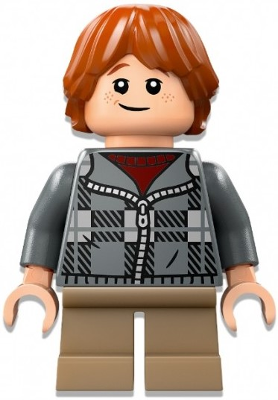 Ron Weasley - Dark Bluish Gray Plaid Jacket, Dark Tan Short Legs (hp496)