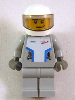 Star Justice Astronaut 1 - with Torso Sticker (Silver Badge), Smirk and Stubble Beard (sp086s)