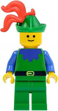 Forestman - Blue, Green Hat, Red 3-Feather Plume (cas133)