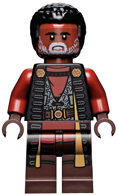 Greef Karga - Black Magistrate Robe, Dark Brown Printed Legs, Gray Beard (sw1156)