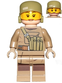 Resistance Trooper (Female) - Dark Tan Hoodie Jacket, Ammo Pouch, Helmet without Chin Guard (sw0853)