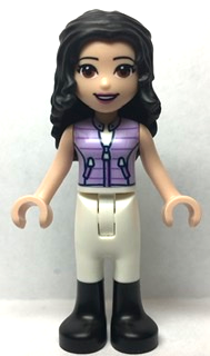 Friends Emma - Lavender Vest, White Trousers with Black Boots (frnd0553)