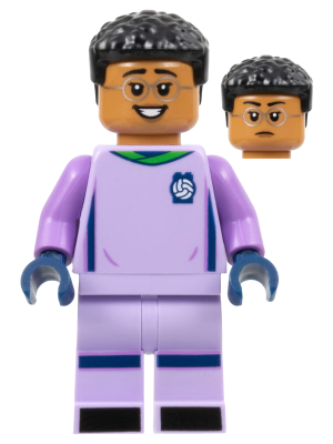 Soccer Goalie, Female, Lavender Uniform, Medium Nougat Skin, Short Black Hair (idea145)