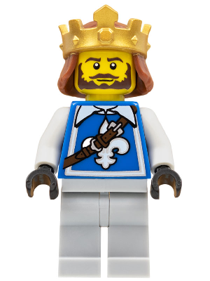 Warrior - King with Fleur-de-lis Vest, Crown, Dark Brown Beard (col261)