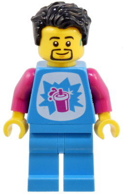Robot World Slushy Vendor - Male, Dark Azure Shirt and Legs, Black Hair (cty1804)