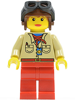 Pippin Reed / Miss Gail Storm - Tan Shirt, Red Legs, Brown Aviator Cap, Black Goggles (adv049)