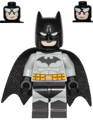 Batman - Light Bluish Gray Suit with Yellow Belt, Black Crest, Mask and Cape (Type 3 Cowl) (sh0689)