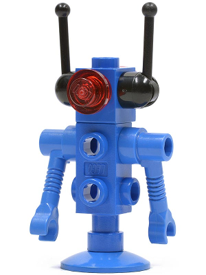 Classic Space Droid - Dish Base, Blue with Trans-Red Eyes and Black Antennas (sp074)