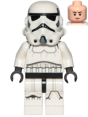 Imperial Stormtrooper - Male, Dual Molded Helmet with Light Bluish Gray Panels on Back, Light Nougat Head, Frown (sw1137)