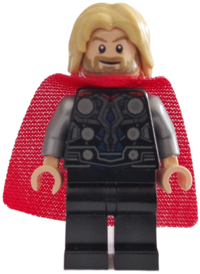 Thor - Spongy Cape with Single Hole, Black Legs, Tan Tousled Hair (sh0804)