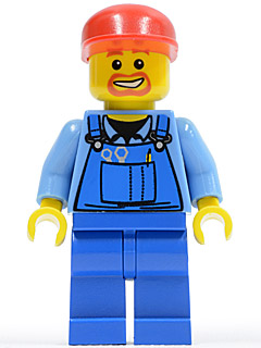 Overalls with Tools in Pocket Blue, Red Cap (air031)