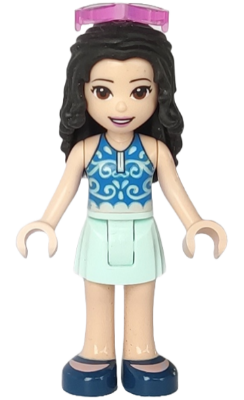 Friends Emma - Light Aqua Skirt, Blue Swimsuit Top, Sunglasses (frnd0366)