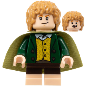 Meriadoc Brandybuck (Merry) - Dark Green Jacket, Medium Nougat Hair (lor124)