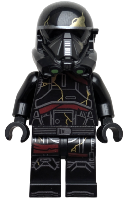 Imperial Death Trooper - Black Armor with Gold Cracks, Dark Tan Zombie Head (sw1416)