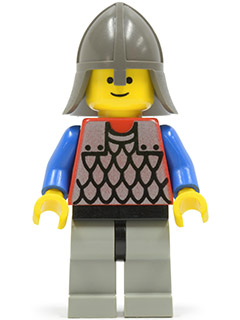 Scale Mail - Red with Blue Arms, Light Gray Legs with Black Hips, Dark Gray Neck-Protector (cas160)