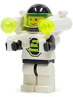 Blacktron 2 with Jet Pack and Trans-Neon Green Lights (sp051)