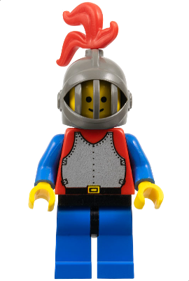 Breastplate - Red with Blue Arms, Blue Legs with Black Hips, Dark Gray Grille Helmet, Red Plume (cas189)