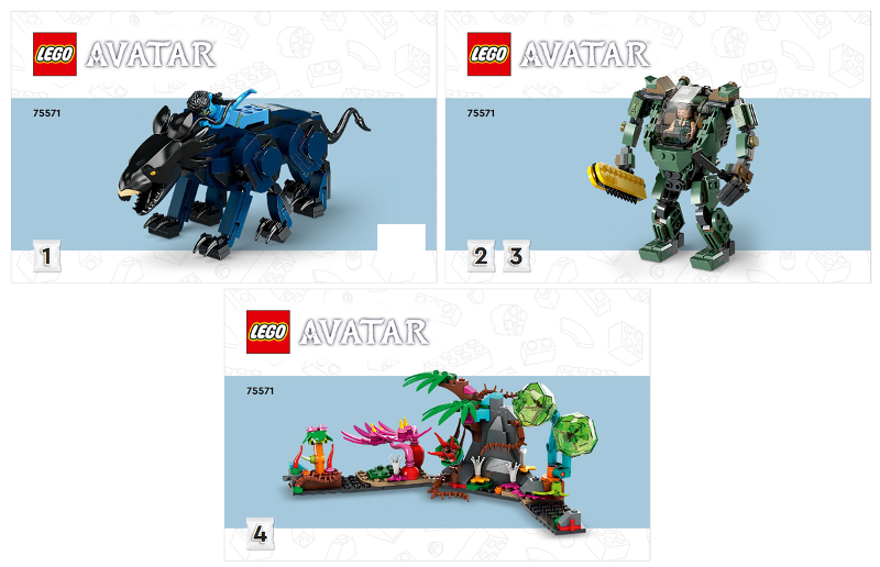 75571 Neytiri & Thanator vs. AMP Suit Quaritch (Used) LEGO Avatar