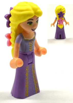Rapunzel - Mini Doll, Bright Pink and Dark Purple Flowers (dp032)