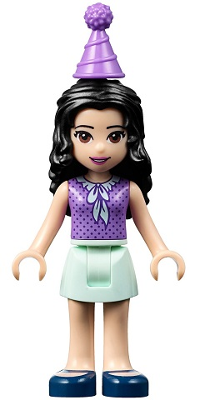 Friends Emma - Light Aqua Skirt, Medium Lavender Top and Party Hat (frnd0245)