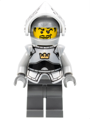 Fantasy Era - Crown Knight Plain with Breastplate, Helmet with Visor, Curly Eyebrows and Goatee, Dark Bluish Gray Hips and Legs (cas335)