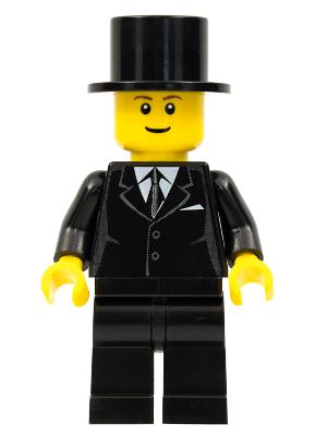 Suit Black, Top Hat, Black Legs, Reddish Brown Eyebrows (twn133b)