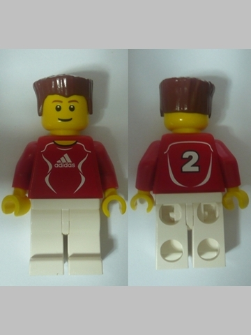 Soccer Player Red - Adidas Logo, Red and White Torso Stickers (#2) (soc118s)