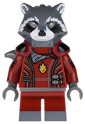 Rocket Raccoon - Dark Red Outfit, Dark Bluish Gray Head (sh0090)