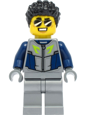 Duke DeTain - Stuntz Driver, Dark Blue and Flat Silver Racing Suit (cty1329)