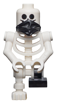Skeleton with Standard Skull, Scarf, Bent Arms and Short Black Leg (gen094)