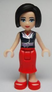 Friends Anna - Red Long Skirt, Dark Blue Sleeveless Blouse Top (frnd0018)
