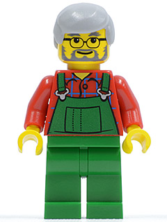 Overalls Farmer Green, Light Bluish Gray Hair, Glasses (twn055)