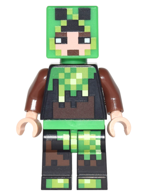 Minecraft Skin 6 - Pixelated, Bright Green and Dark Brown Creeper Costume (min039)
