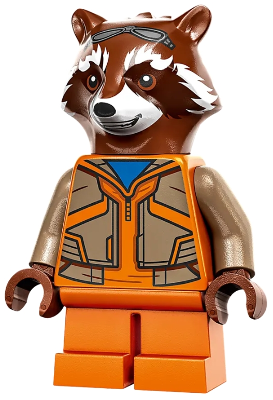 Rocket Raccoon - Orange and Dark Tan Outfit, Reddish Brown Head (sh0858)