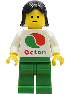 Octan - White Logo, Green Legs, Black Female Hair (oct002)