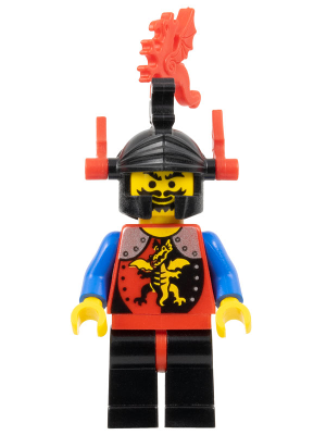 Dragon Knights - Knight 2, Black Legs with Red Hips, Black Dragon Helmet, Red Plumes (cas017a)