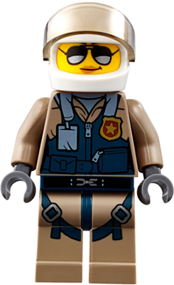 Mountain Police - Officer Female, Pilot with Helmet and Visor (cty0832)