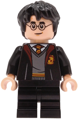 Harry Potter - Gryffindor Robe Open, Black Medium Legs, Hair Thick and Messy (hp605)