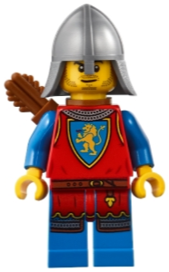 Medieval Seaside Market Lion Knight Archer - Male, Flat Silver Neck Protector, Quiver (bdp182)