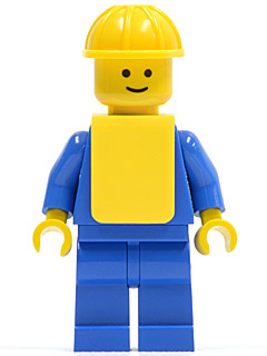 Plain Blue Torso with Blue Arms, Blue Legs, Yellow Construction Helmet, Yellow Vest (pln064)