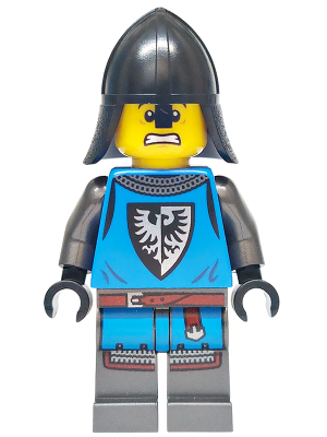 Forest Stronghold Black Falcon Soldier - Male, Pearl Dark Gray Detailed Legs, Helmet with Neck Protector (bdp171)