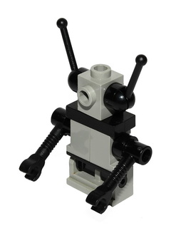 Classic Space Droid - Hinge Base, Light Gray with Black Arms and Antennas (sp073)