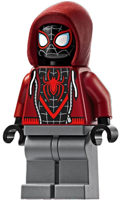 Spider-Man (Miles Morales) - Dark Red Hood, Dark Bluish Gray Legs (sh0943)