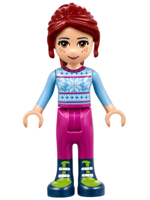Friends Mia - Magenta Trousers, Bright Light Blue Snowflake Sweater Top (frnd0212)