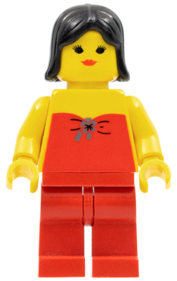 Red Halter Top - Red Legs, Black Female Hair (fbr002)