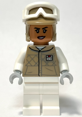 Hoth Rebel Trooper Dark Tan Uniform and Helmet, White Legs, Female (Kori Zaran) (sw1313)