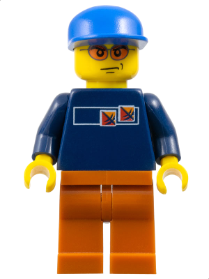 Street Hockey Player, Dark Blue Torso, Dark Orange Legs (hky009)