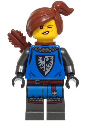 Black Falcon Archer - Female, Pearl Dark Gray Detailed Legs, Reddish Brown Hair, Quiver (bdp208)