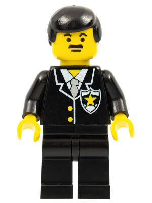 Police - Suit with Sheriff Star, Black Legs, Black Male Hair (cop011)